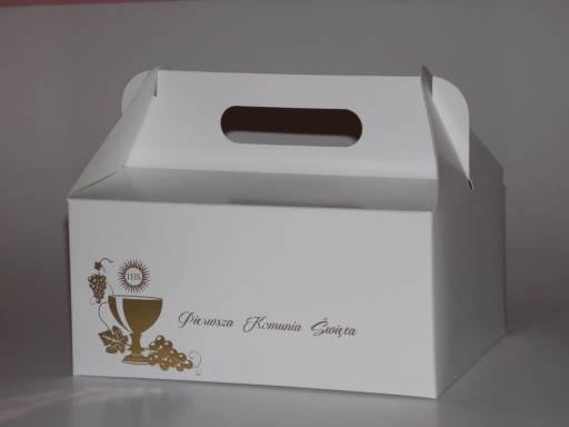 TORTA BOX KOMUNION TORTA 19x14x9cm ČERVENÁ PLAST