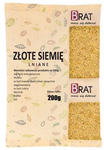 ZLATÉ ĽANOVÉ SEMENO, NATURAL čisté zrno, 200g