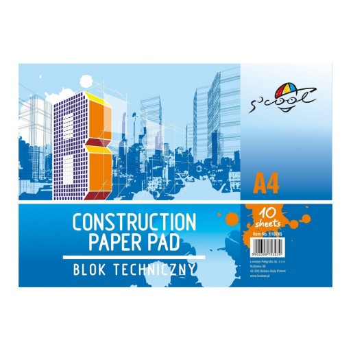 Technický blok A4 biely školský S'COOL 10K 90gsm