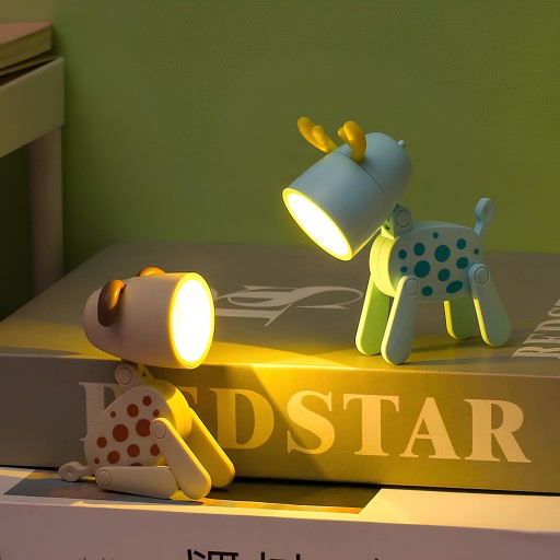 LED NOČNÁ LAMPA ZVIERATKA NA STOL DO DETSKEJ IZBY, AKUMULÁTOROVÁ, RUŽOVÁ