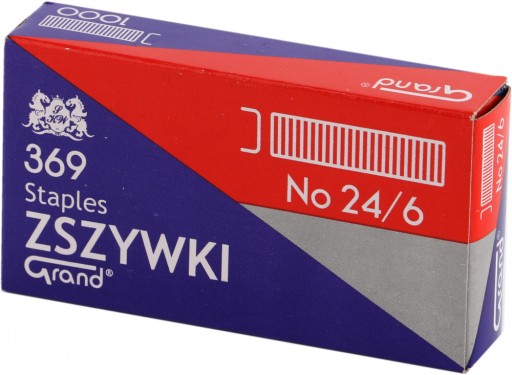 Veľké 24/6 sponky 1000ks striebro x20