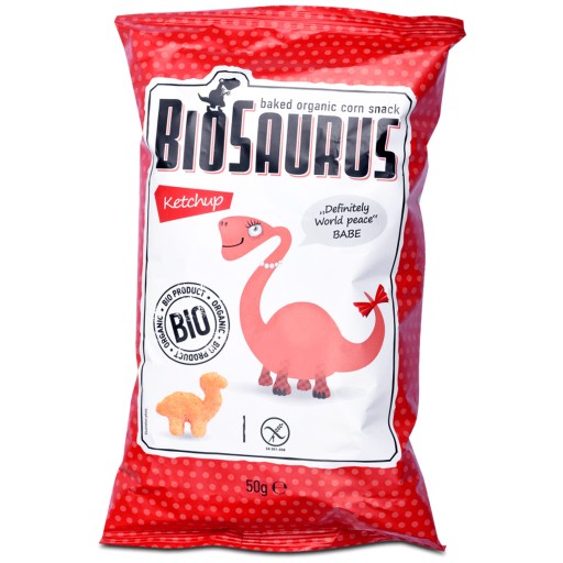Biosaurus Kukuričné lupienky s príchuťou kečupu 50g