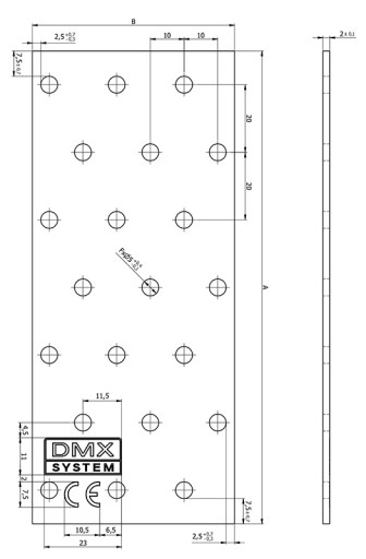PERFOROVANÝ PLACHT PLOCHÁ TYČ TESNENIE PLACHTA 80x200x2,0MM