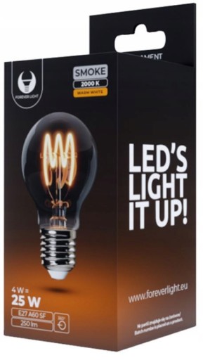 LED žiarovka E27 Filament DECORATIVE 4W teplý dym
