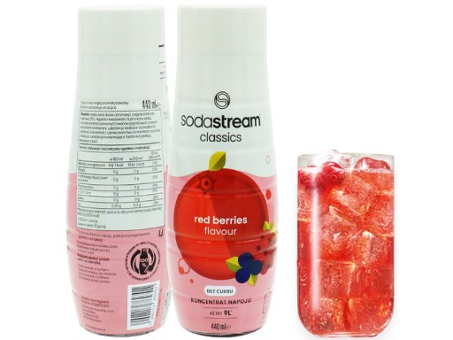 SODASTREAM RED BERRIES KONCENTRÁT LESNÉHO OVOCIA NULOVÝ SIRUP 9L NÁPOJ SO 440ML