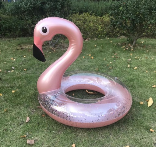 Nafukovací kruh Flamingo s trblietkami na bazén Pláž pre deti 70 cm
