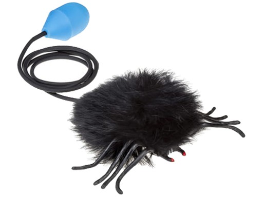 TULLO Jumping BLACK SPIDER with Pump Tarantula HAIRY SPIDER JUMPING