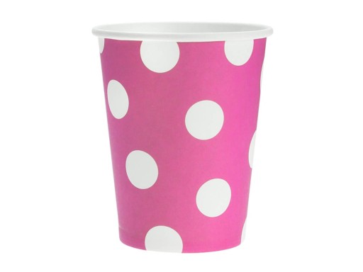 Narodeninové poháre Ružové bodky 270ml 6 ks