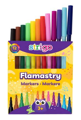 ŠKOLSKÉ VÝLETY, UMÝVAJÚCE, VYMAZATEĽNÉ ZNAČKY, STRIGO 12 FARIEB