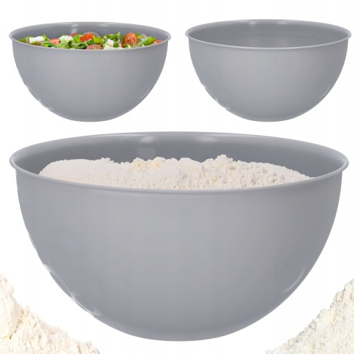 KUCHYŇSKÁ MISKA, plast, šedá, 6l, veľká na šalát, okrúhla, priemer 28 cm