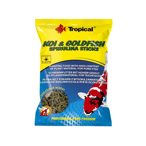Krmivo pre rybníčky Tropical Koi & Goldfish Spirulina Sticks 1l