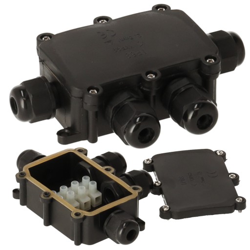 Hermetický elektrický box s tlmivkami 4x IP68 na záhradnú pôdu