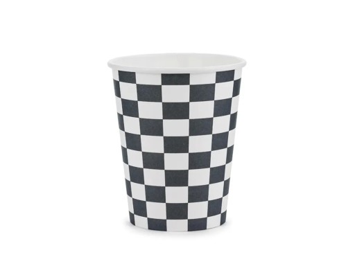 Papierové poháre Šachovnica 220 ml 6 ks Cars Race