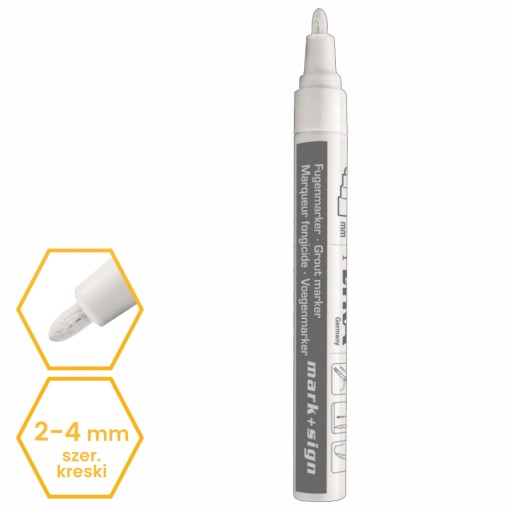 ZNAČOVAČ NA RENOVUJÚCE ŠKÁRKY OBNOVA BIELY PERIMENTOVÝ ZNAČKOVAČ 2-4 mm LYRA