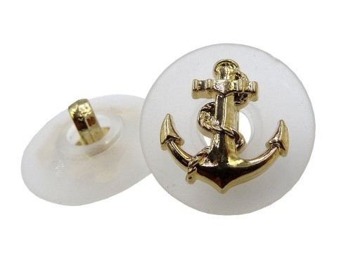 18mm Gombíky s kotvou 12 ks farba POLOTRANSPARENTNÁ/ZLATÁ K122 15007