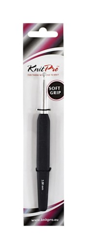 KnitPro Soft Grip háčik na háčkovanie s čiernou rukoväťou 5,0 mm / 30817