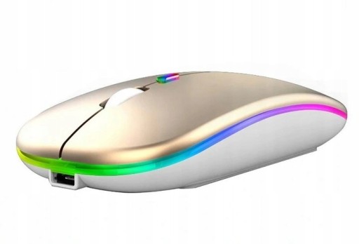 CHOĎTE VYŠŠÍM KAMENOM ĽAHKÁ BEZDRÔTOVÁ RGB MYŠ Zlatá