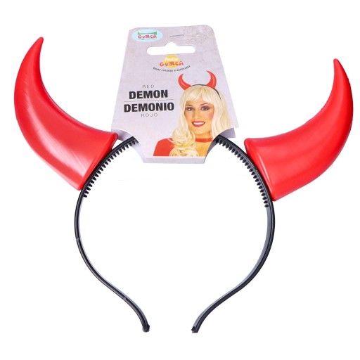 červená páska do vlasov DEVIL HORNS, unisex čiapka HALLOWEEN