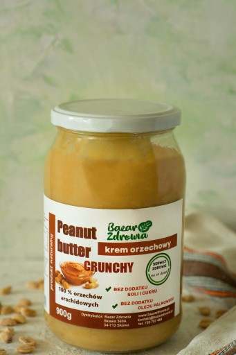 ARAŠIDOVÉ MASLO CRUNCHY 900g prírodné, BEZ PRÍDAVNÝCH LÁTOK