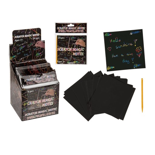 MAGIC NOTEBOOK, Scratch-Off Notebook, 24 ks. ČIERNA + HYPO ŠTÝL