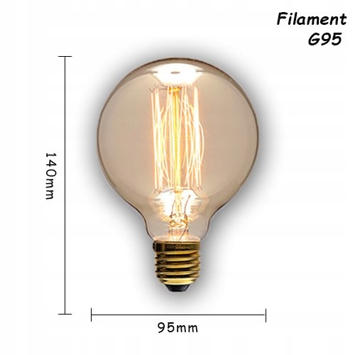 E27 LED FILAMENT 8W WARM VINTAGE G95 žiarovka