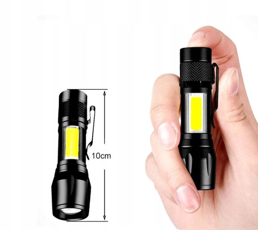 VÝKONNÉ MALÉ MEGA TAKTICKÉ COB ZOOM NABÍJACIE SVETLO NA KAMPOVANIE LED USB