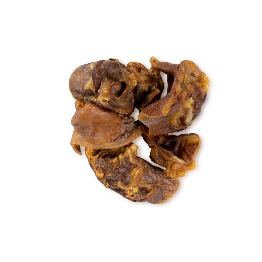 POZDRAVKA pre psov, ŽUVANIE, bravčové stredné ucho, 200g, prírodné UNISZKI