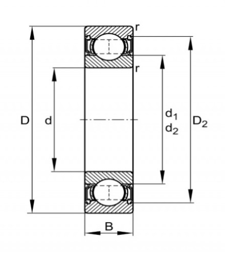 GULIČKOVÉ LOŽISKO MGK 6202 ZZ 15x35x11
