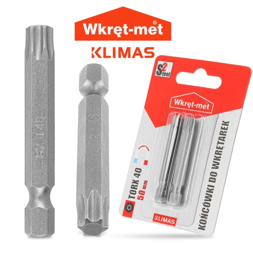 2x dlhé skrutkovacie bity TORX 40 50 mm MAGNETICKÉ HROTY Oceľové hroty