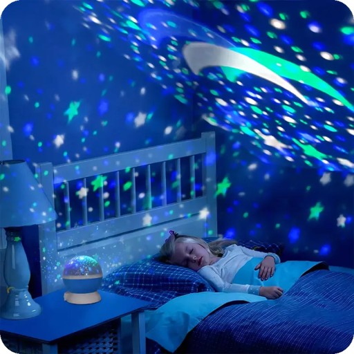 ROTAČNÁ NOČNÁ LAMPA STARS SKY PROJEKTOR 2v1 DARČEK PRE DETI