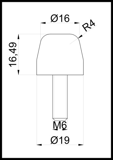 Vibroizolátor/nárazník 27x16 Polyuretán - závit M6