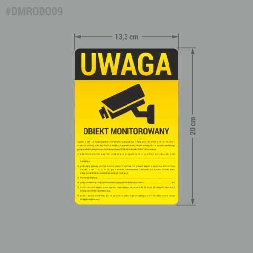 Nálepka – Monitorované zariadenie GDPR 13,3 x 20