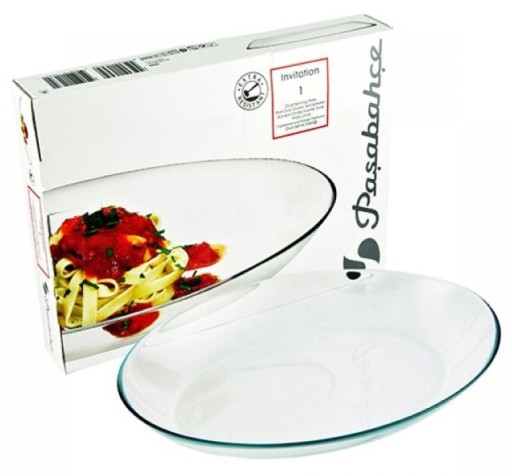 PASABAHCE Pozvánka oválny sklenený tanier 28 cm