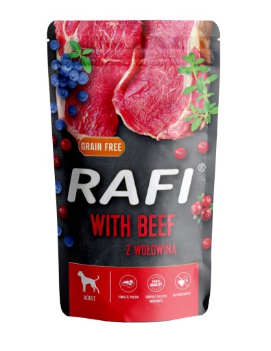 Rafi Krmivo pre psov s hovädzím mäsom vo vrecúšku 500 g