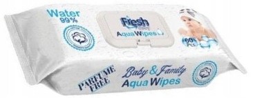 AQUAWIPES Vodné vlhčené obrúsky pre deti Aqua obrúsky 99% voda 60ks
