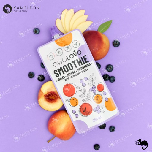 4x OWOLOVO SMOOTHIE OVOCNÁ PENA bez cukru 100% OVOCNÁ ZMES PRÍCHUŤ 4x 250ml 1L