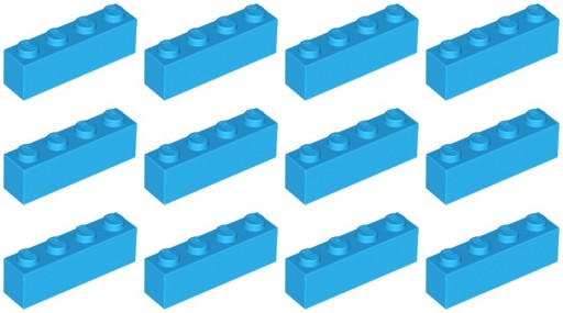 LEGO 3010 BRICK 1x4 tmavomodrá (20g) 12 ks.