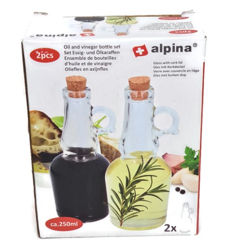 Karafa fľaša na ocot a olivový olej, 250 ml, sada 2 ks. Alpina - perfektná