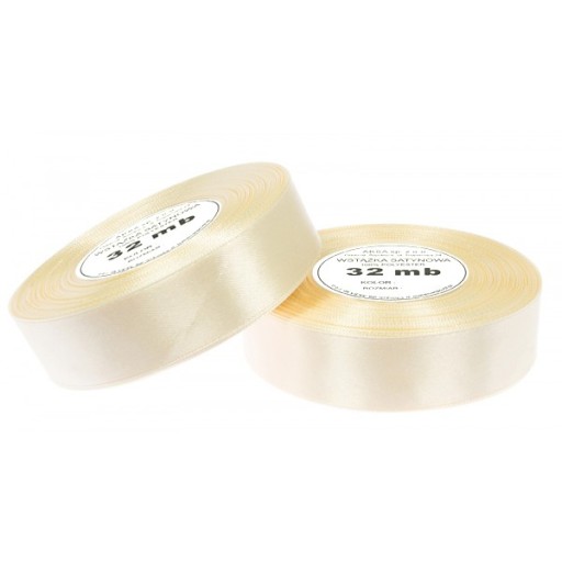 Stuhy ecru saténová stuha 12mm 32mb
