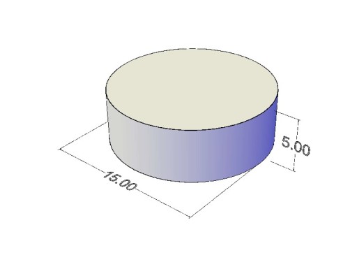 Cylindrický neodymový magnet MW 15x5 N38