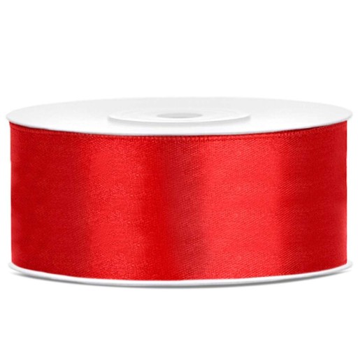 Saténová stuha 25 mm / 25 m červená
