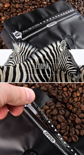 Čerstvo pražené kávové zrná 100% Arabica Ethiopia 50G pre kávovar na espresso