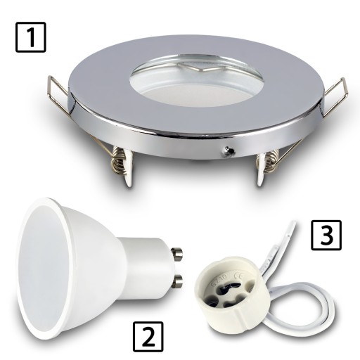 Zápustné halogénové svietidlo IP44 + LED GU10 7W 3000K