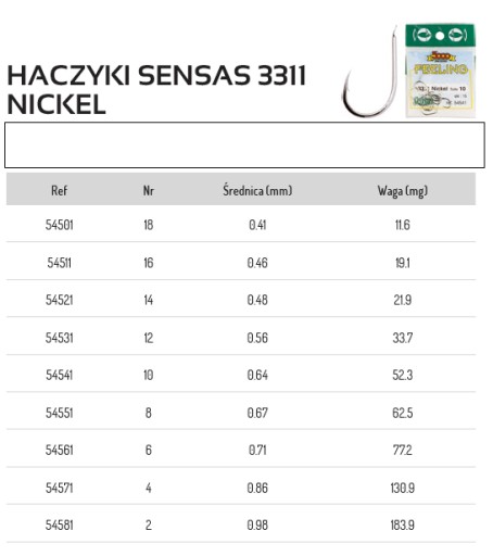 Háčiky Sensas 3311 Nickel 15 ks