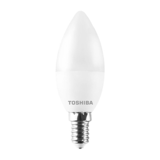 3x LED žiarovka E14 C37 4,7W = 40W 470lm 4000K neutrálna mliečna TOSHIBA