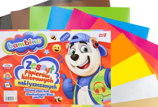 Bambino A4 lesklý farebný papier, 10 listov