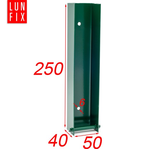 Hliníkový žľab na zakladanie 55x250, montáž, ZELENÁ rukoväť, 1 ks.