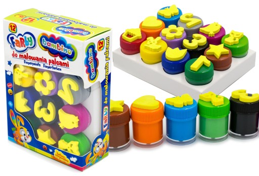 12x BAMBINO maľovanie prstami + šablóny