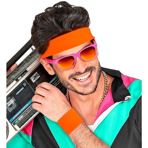 NEÓNOVÉ HOJDÁVKY, ORANŽOVÉ gumičky, ŠPORTOVÉ, 80-TE ROKY, DISCO