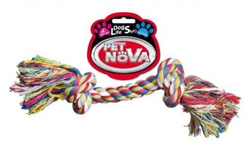 Hračka PET NOVA Bavlnené lano 2 uzly 25cm